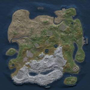 Thumbnail Rust Map: Procedural Map, Size: 3500, Seed: 1258169979, 15 Monuments