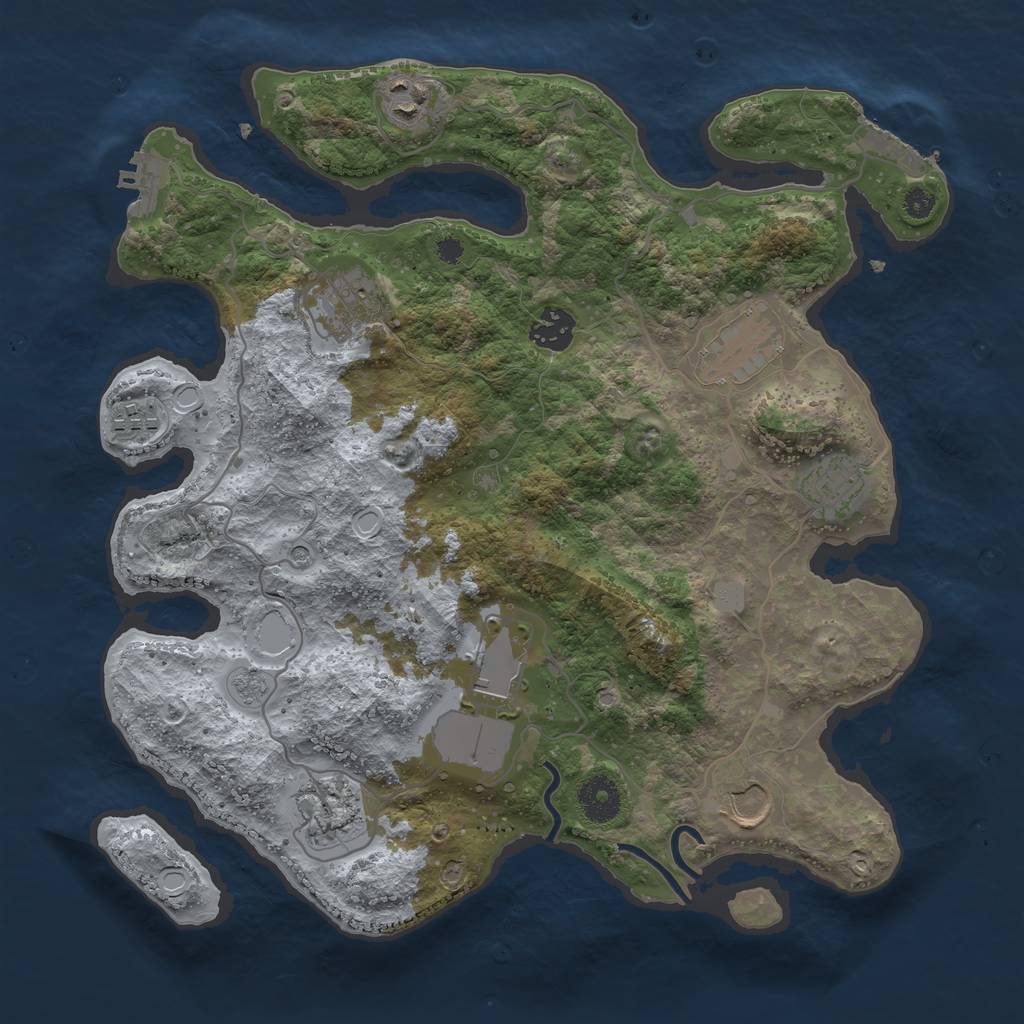 Rust Map: Procedural Map, Size: 3500, Seed: 89968772, 16 Monuments