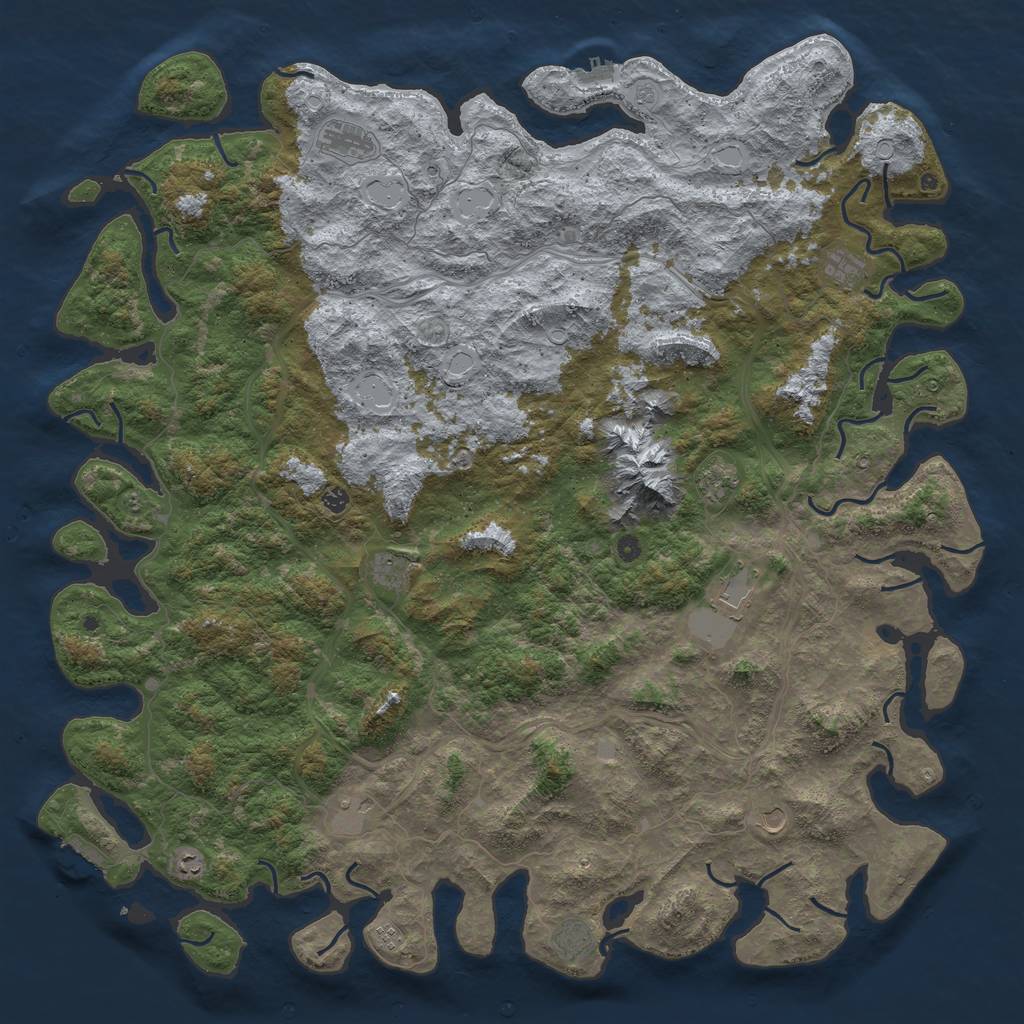 Rust Map: Procedural Map, Size: 6000, Seed: 2497, 20 Monuments