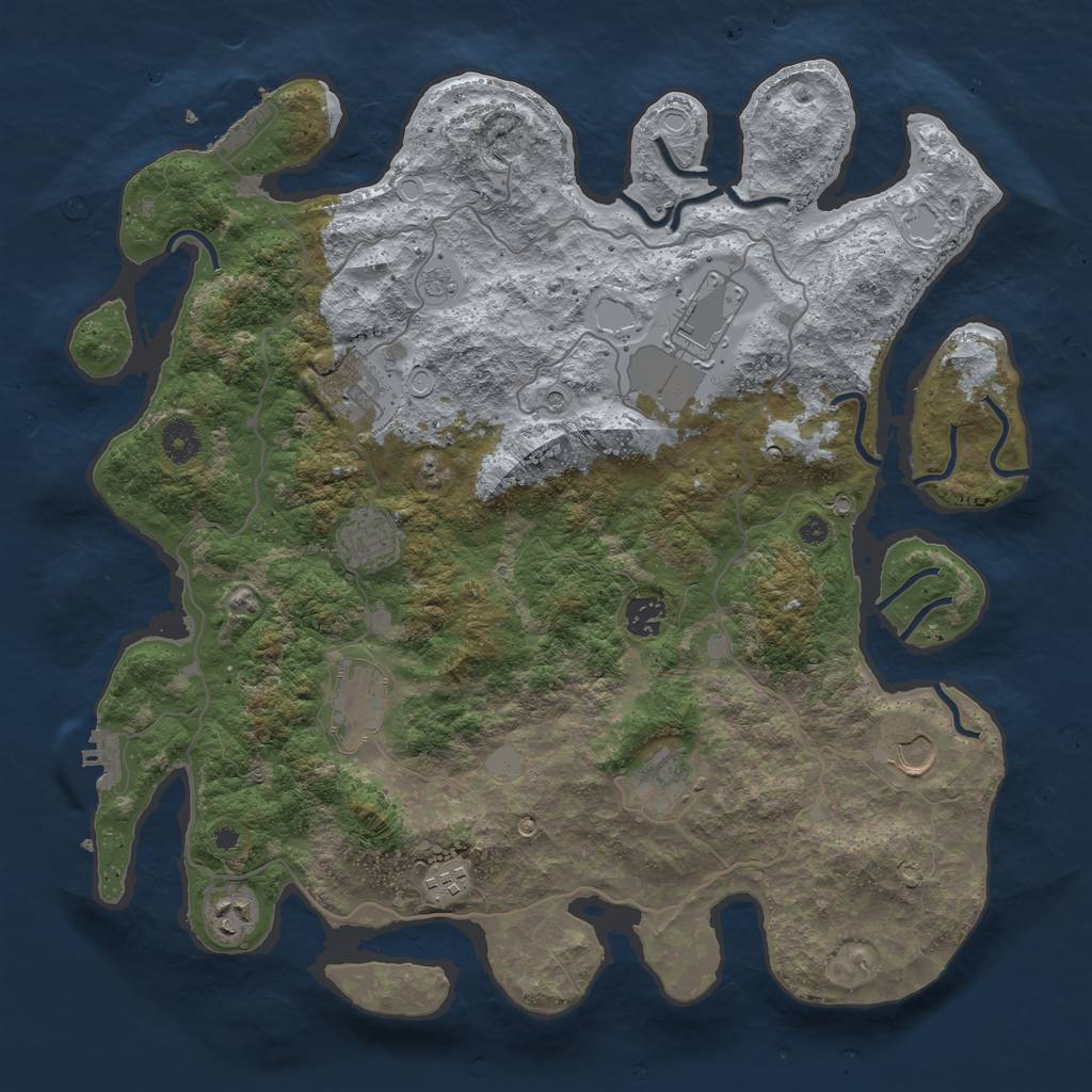 Rust Map: Procedural Map, Size: 4000, Seed: 1541, 16 Monuments