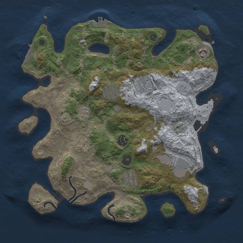 Rust Map: Procedural Map, Size: 3500, Seed: 67167366, 15 Monuments
