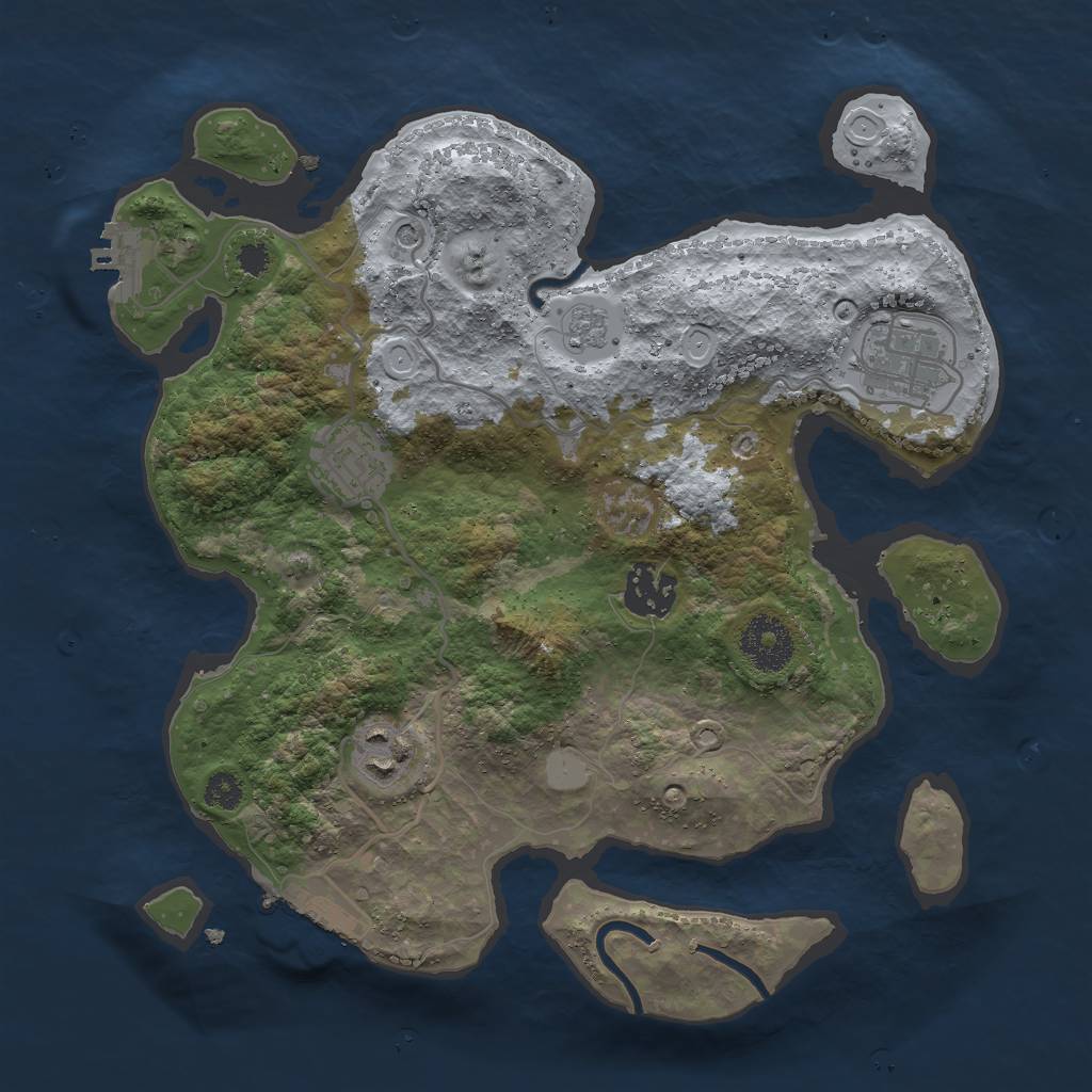Rust Map: Procedural Map, Size: 3000, Seed: 1326862239, 13 Monuments