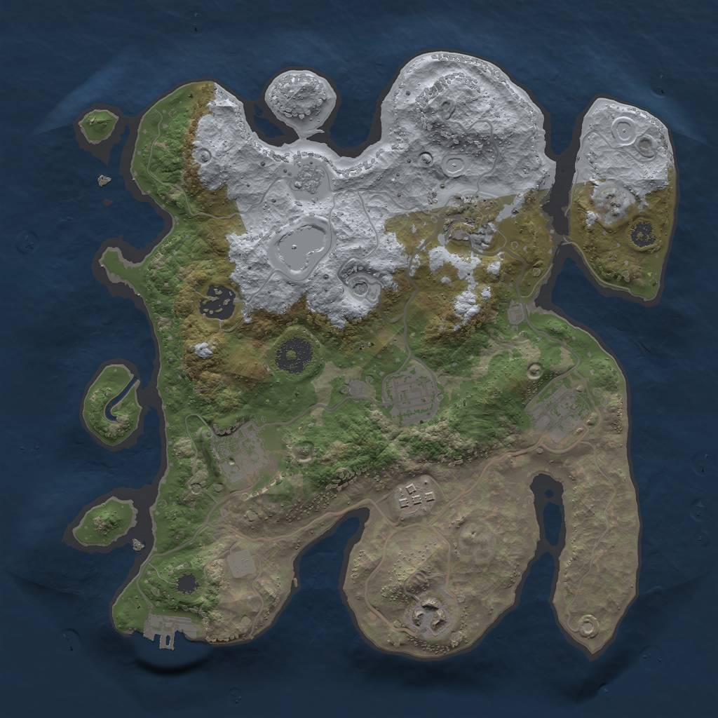 Rust Map: Procedural Map, Size: 3000, Seed: 159842, 15 Monuments