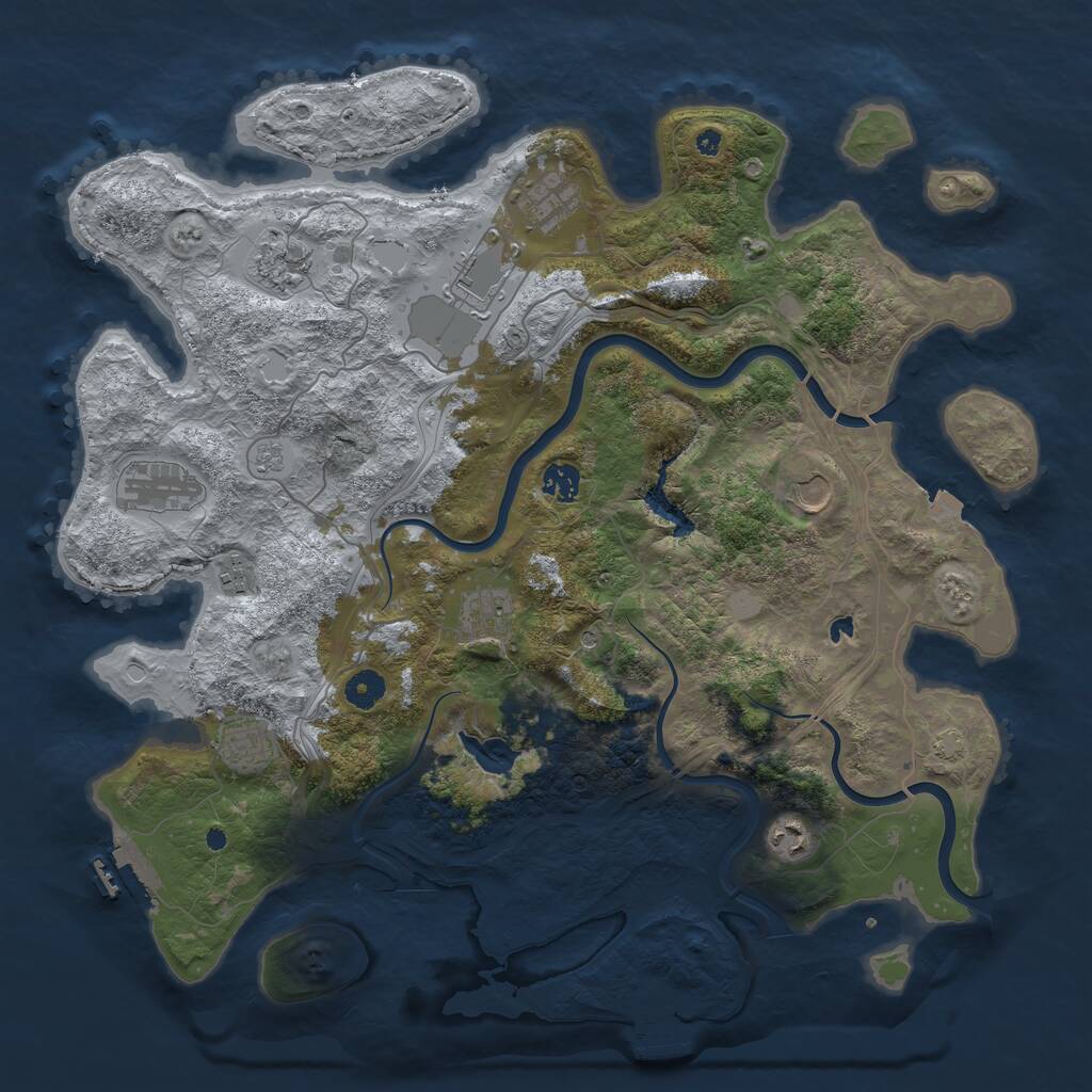Rust Map: Procedural Map, Size: 4250, Seed: 2049967530, 16 Monuments