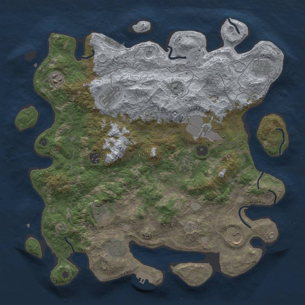 Rust Map: Procedural Map, Size: 4000, Seed: 752685530, 19 Monuments