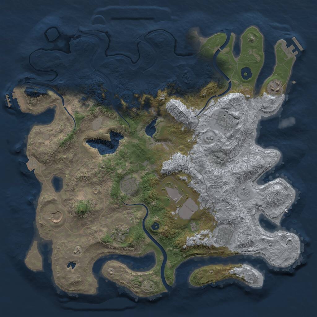 Rust Map: Procedural Map, Size: 4000, Seed: 1344692688, 13 Monuments