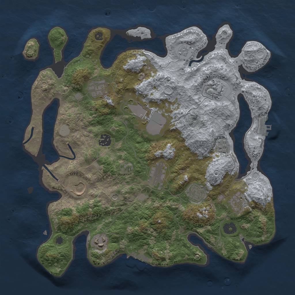 Rust Map: Procedural Map, Size: 3500, Seed: 269667695, 19 Monuments