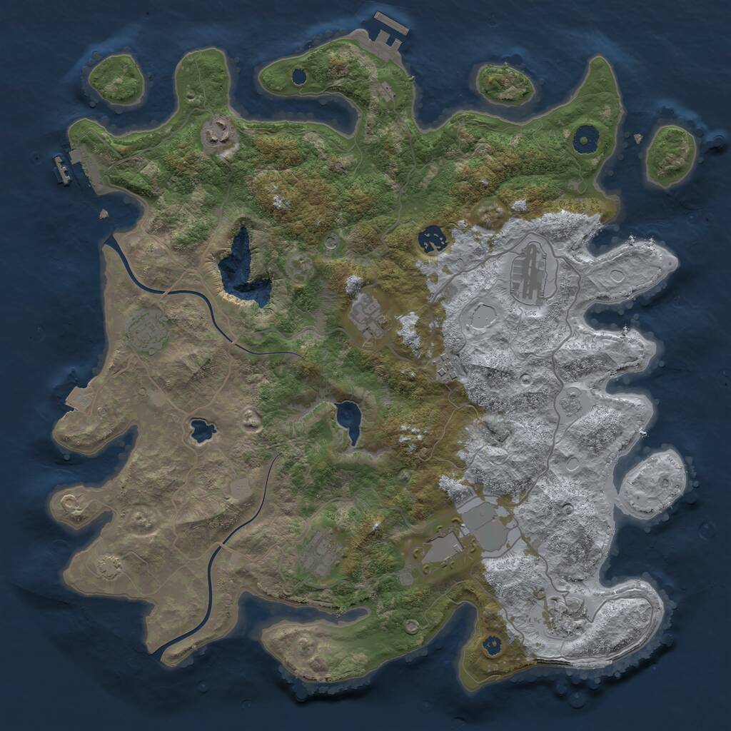 Rust Map: Procedural Map, Size: 4000, Seed: 4575, 15 Monuments