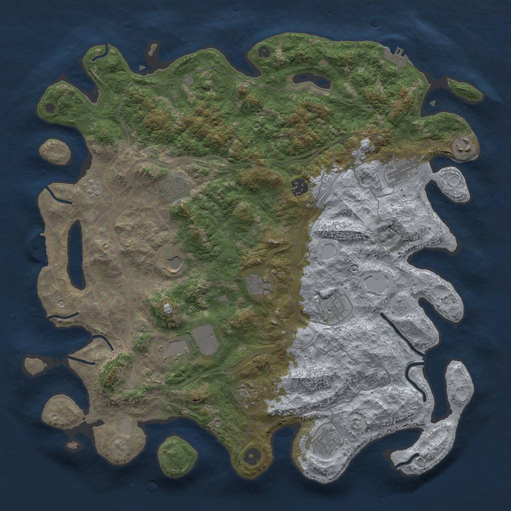 Rust Map: Procedural Map, Size: 4500, Seed: 1519238254, 20 Monuments