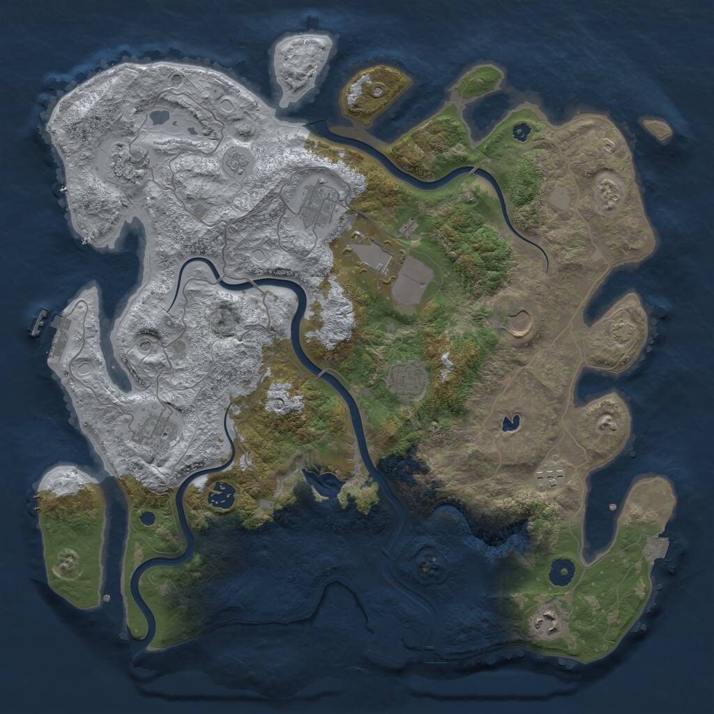 Rust Map: Procedural Map, Size: 4000, Seed: 939836, 15 Monuments