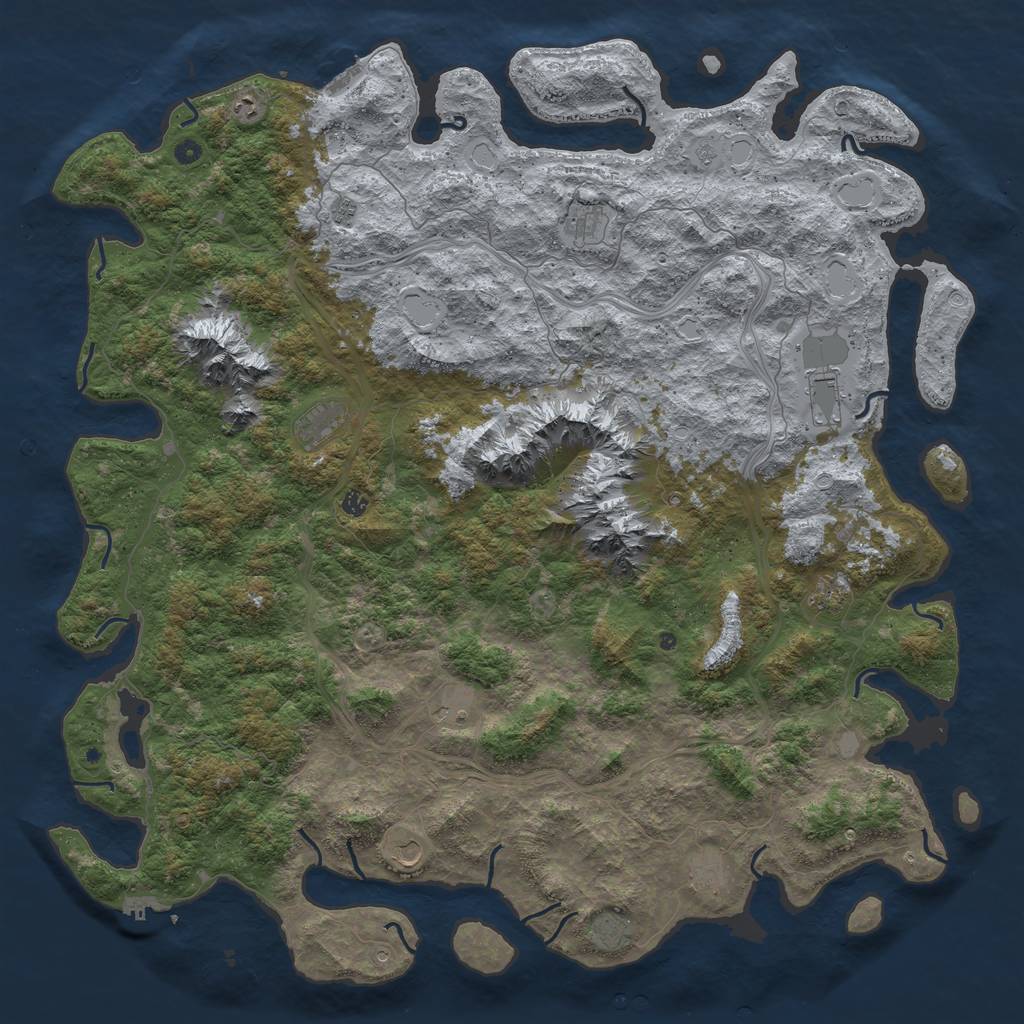 Rust Map: Procedural Map, Size: 6000, Seed: 127452, 20 Monuments