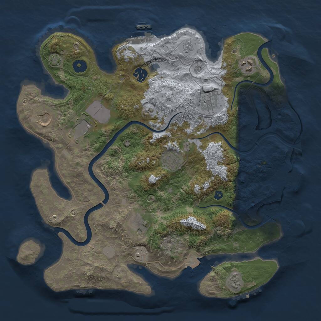 Rust Map: Procedural Map, Size: 3550, Seed: 2023010610, 14 Monuments