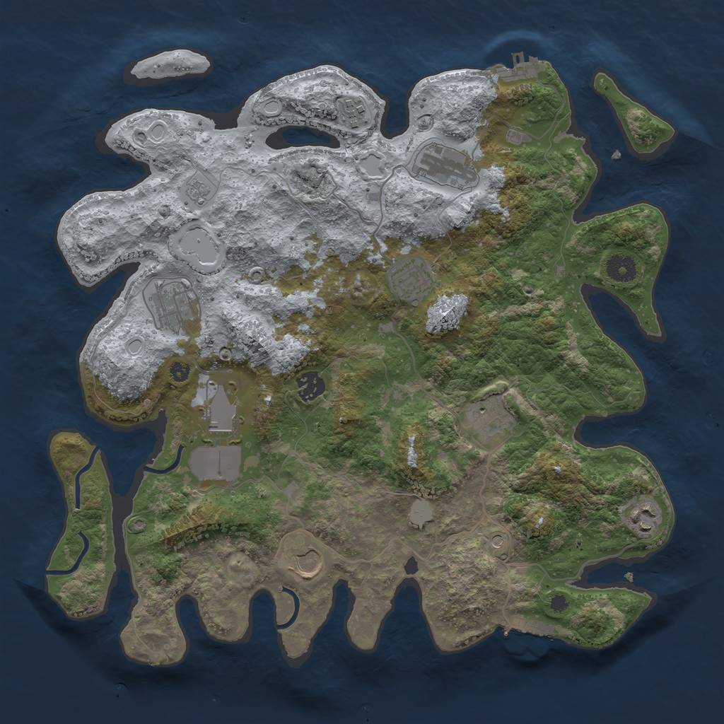 Rust Map: Procedural Map, Size: 3750, Seed: 867120136, 18 Monuments