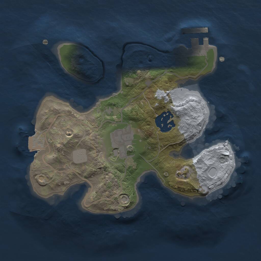 Rust Map: Procedural Map, Size: 2000, Seed: 1509889978, 4 Monuments