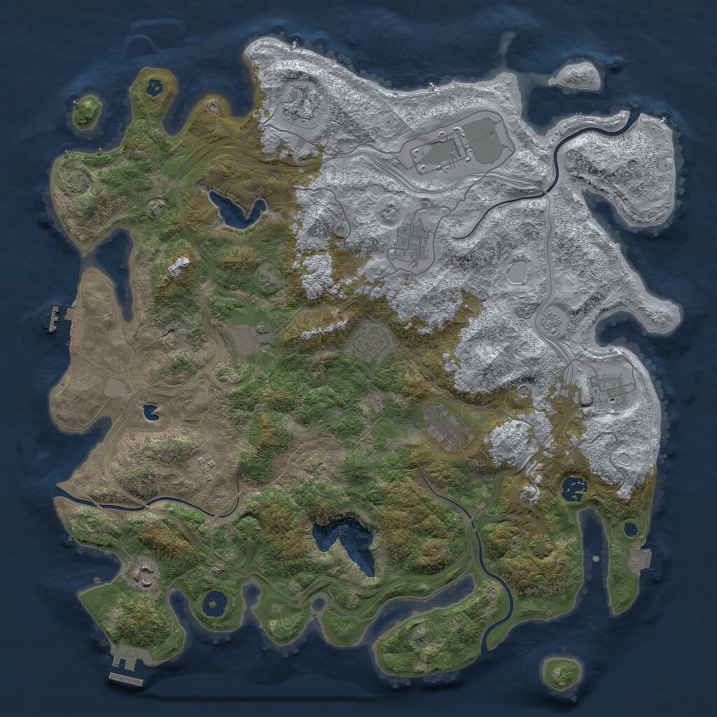 Rust Map: Procedural Map, Size: 4250, Seed: 823703112, 16 Monuments