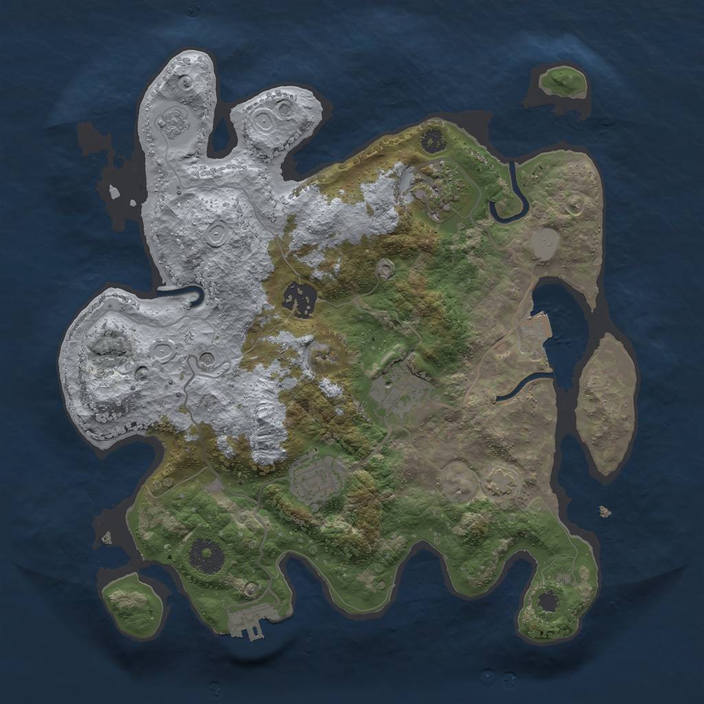 Rust Map: Procedural Map, Size: 3000, Seed: 44992, 11 Monuments