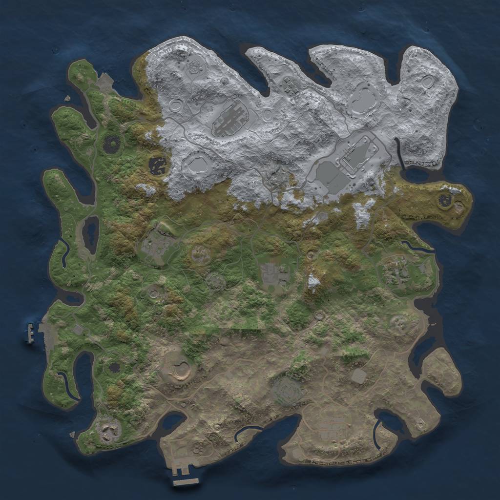 Rust Map: Procedural Map, Size: 4000, Seed: 24129176, 19 Monuments