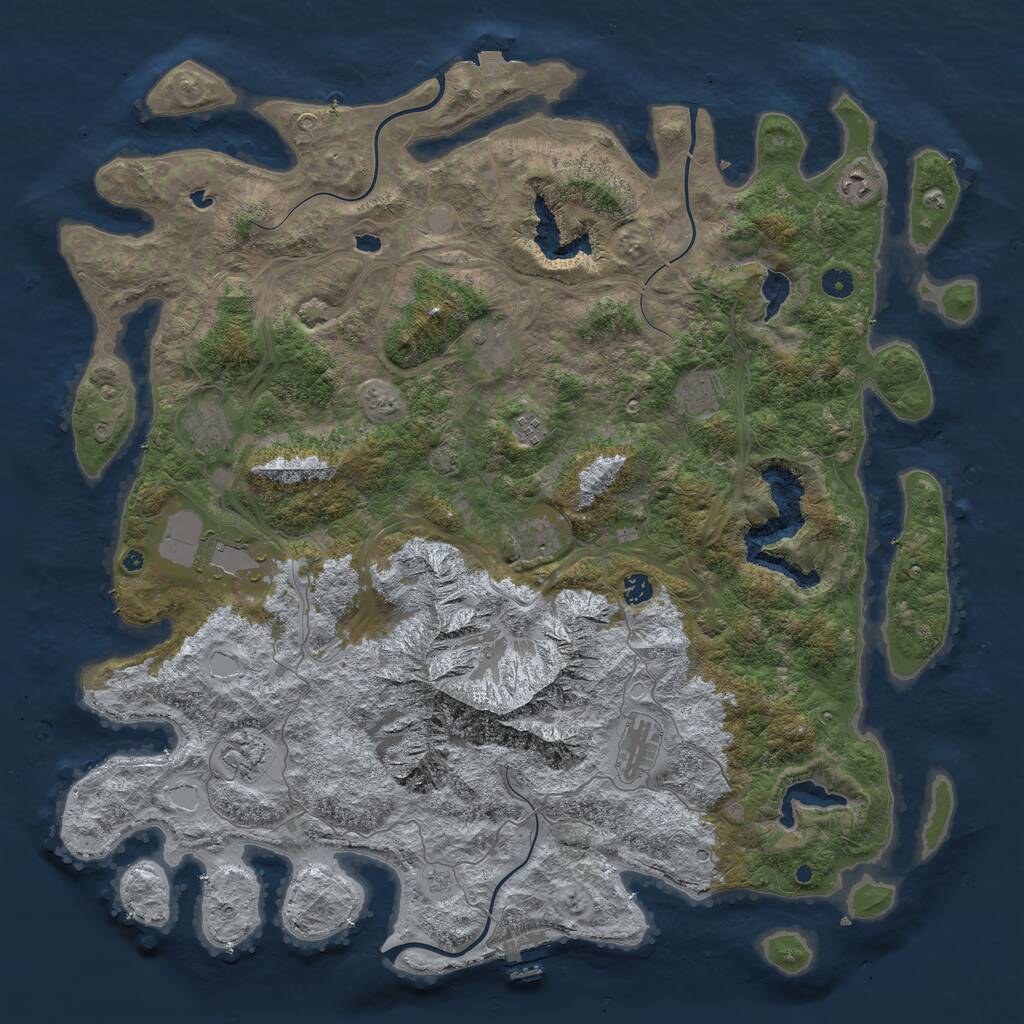 Rust Map: Procedural Map, Size: 5000, Seed: 2049546514, 15 Monuments