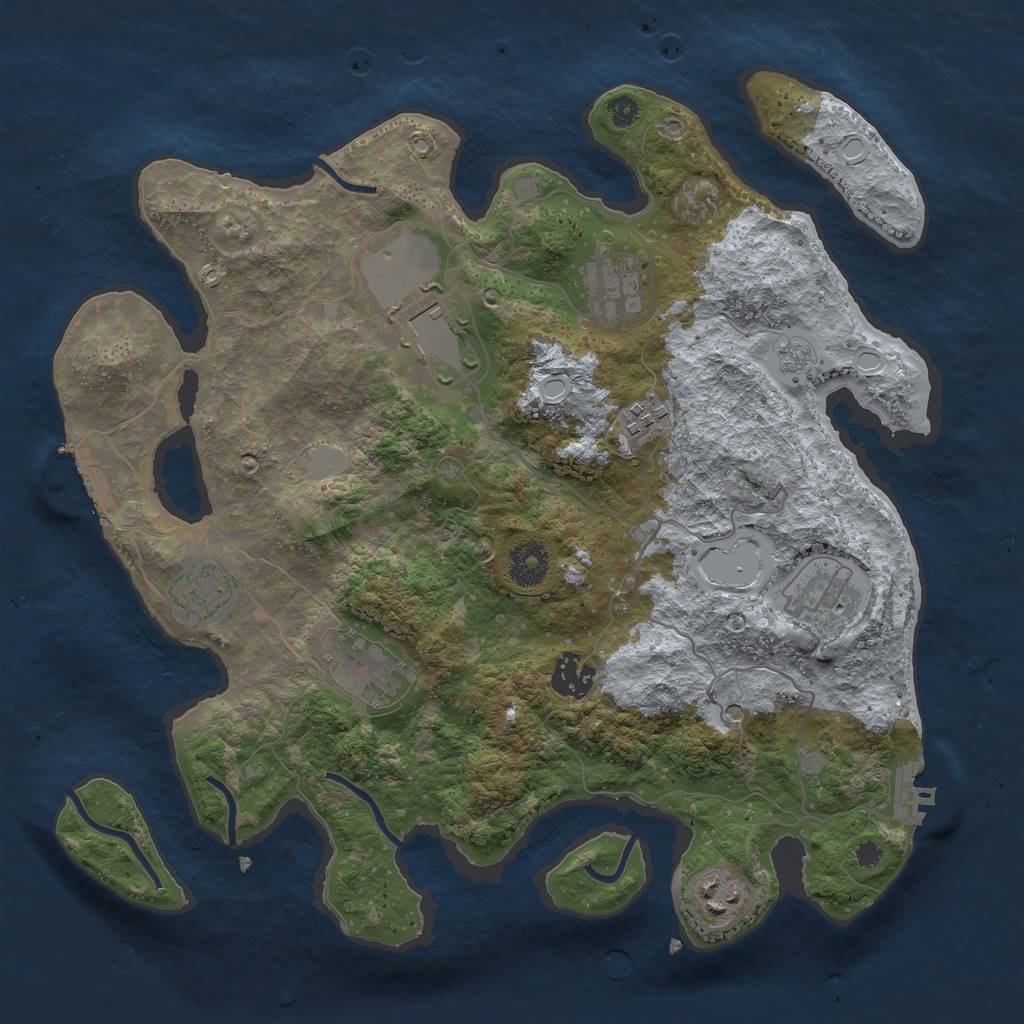 Rust Map: Procedural Map, Size: 3500, Seed: 808770182, 15 Monuments