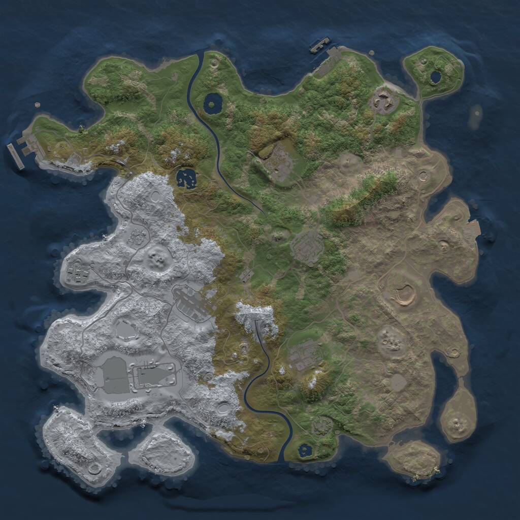 Rust Map: Procedural Map, Size: 3750, Seed: 26792, 15 Monuments