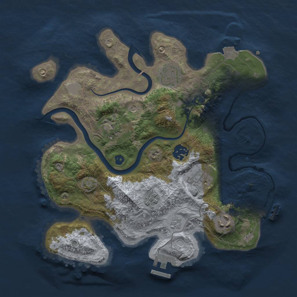 Rust Map: Procedural Map, Size: 3000, Seed: 2123030973, 12 Monuments