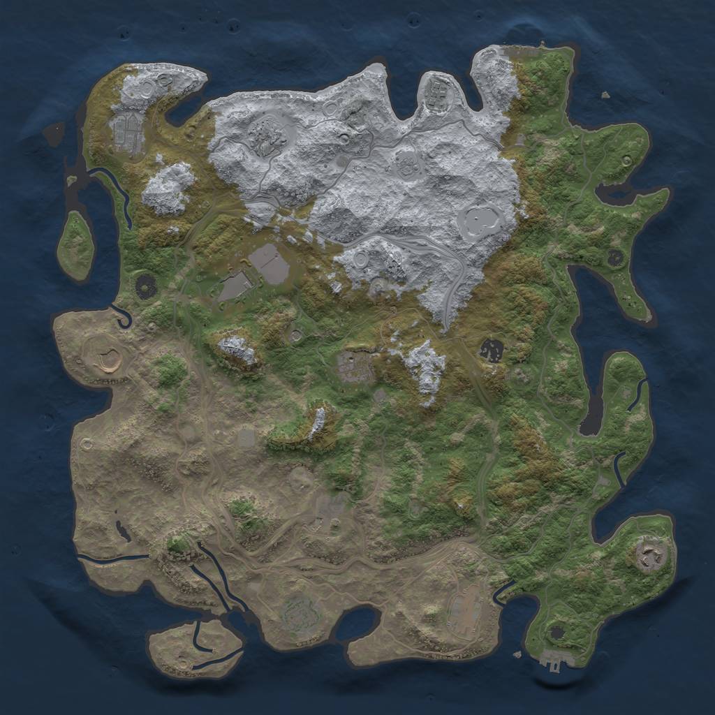 Rust Map: Procedural Map, Size: 4500, Seed: 49756731, 20 Monuments