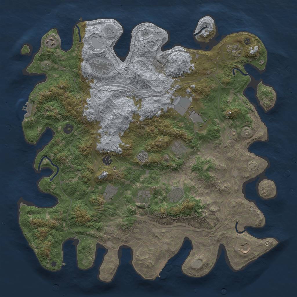 Rust Map: Procedural Map, Size: 4500, Seed: 465473465, 19 Monuments