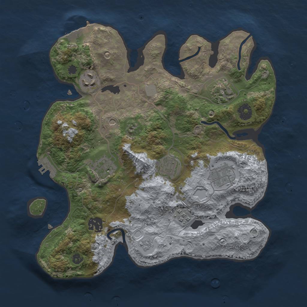 Rust Map: Procedural Map, Size: 3000, Seed: 1519359468, 16 Monuments