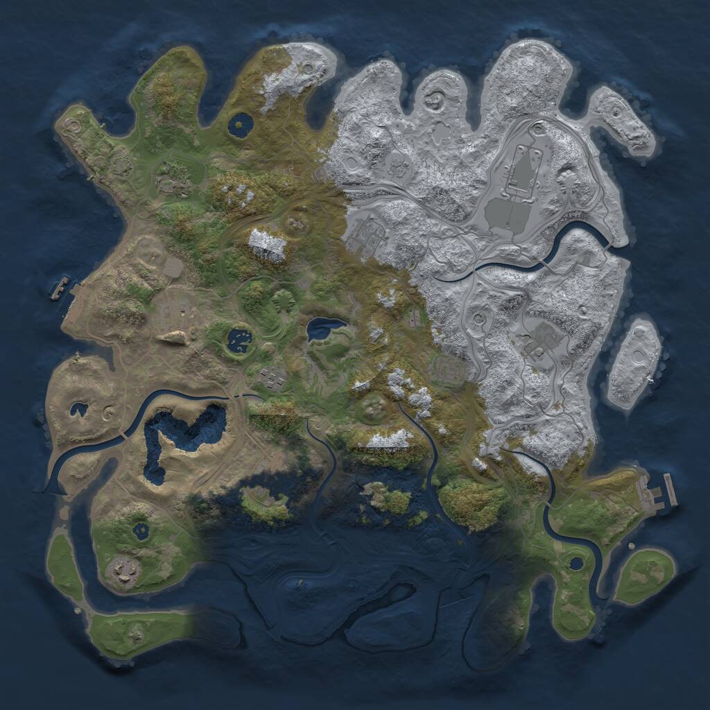 Rust Map: Procedural Map, Size: 4300, Seed: 1813475, 16 Monuments