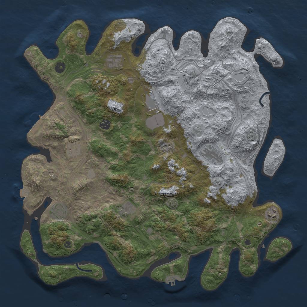 Rust Map: Procedural Map, Size: 4300, Seed: 1813475, 18 Monuments