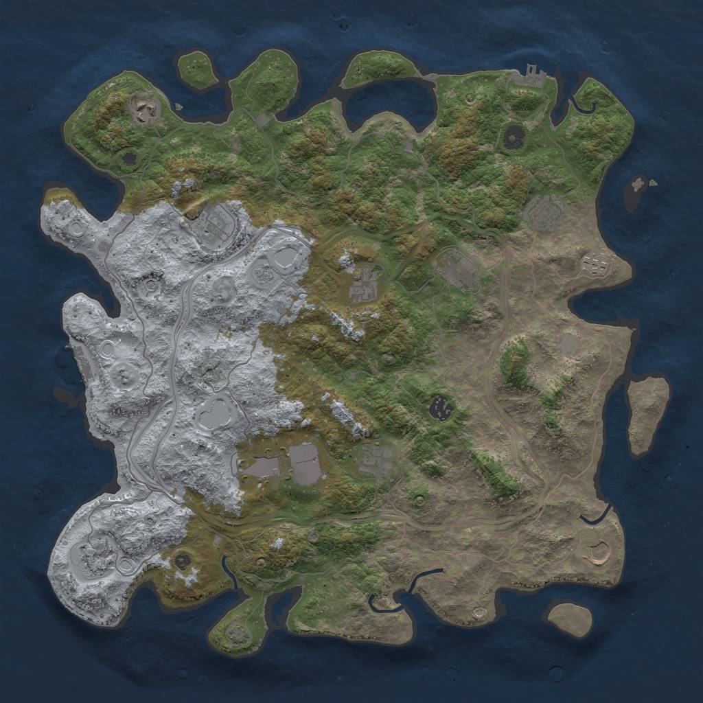Rust Map: Procedural Map, Size: 4500, Seed: 93989447, 19 Monuments