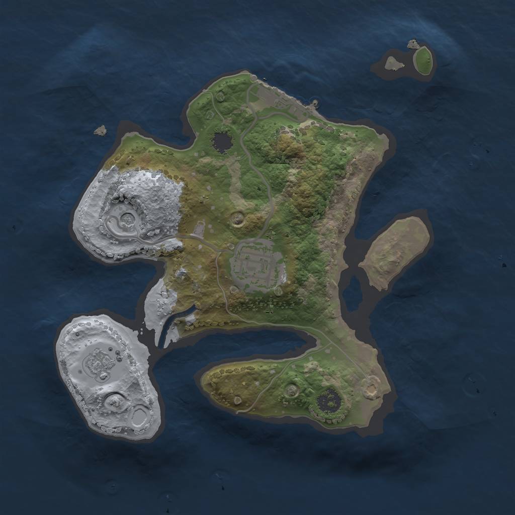 Rust Map: Procedural Map, Size: 2211, Seed: 853572691, 9 Monuments