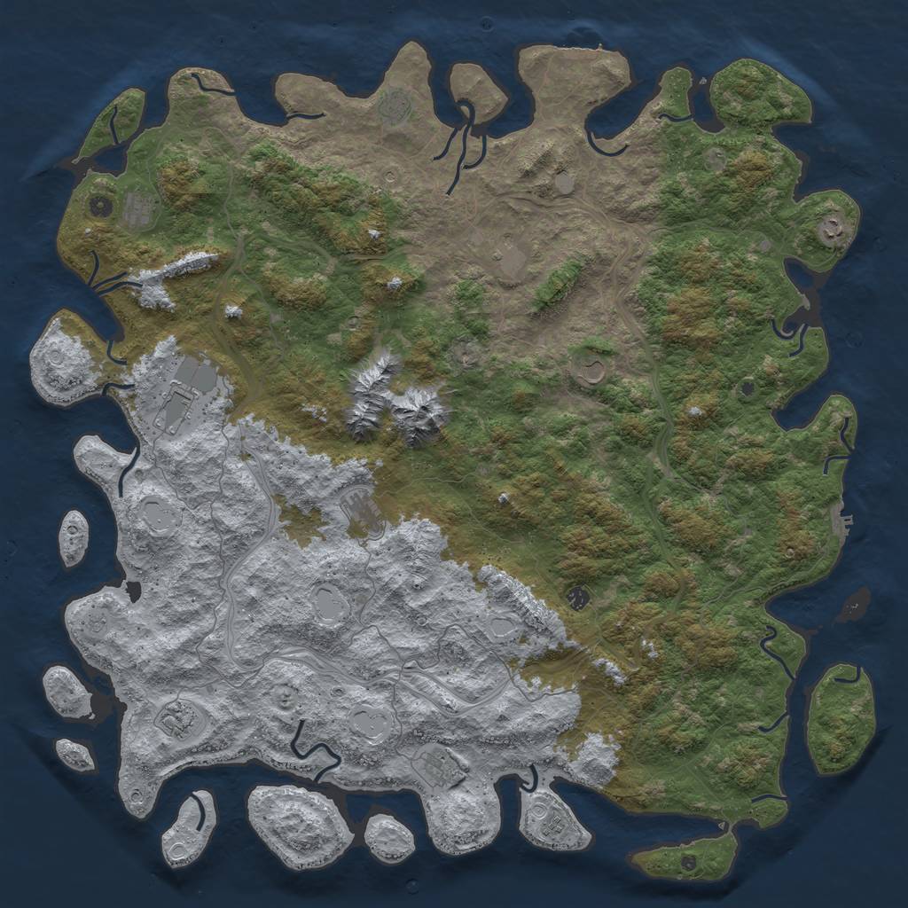 Rust Map: Procedural Map, Size: 6000, Seed: 8462181, 20 Monuments