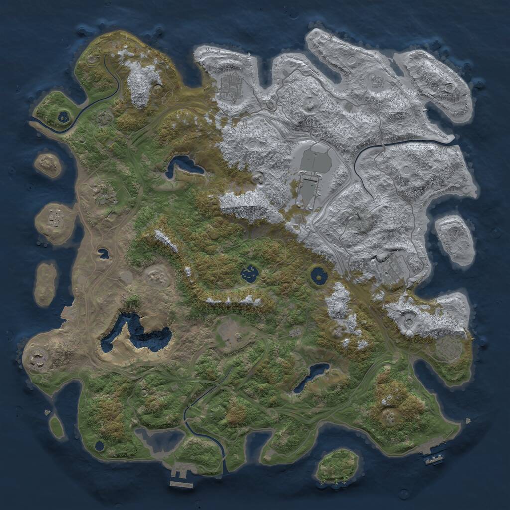 Rust Map: Procedural Map, Size: 4500, Seed: 645491959, 15 Monuments