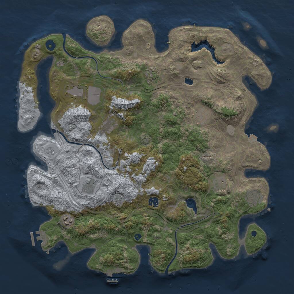 Rust Map: Procedural Map, Size: 4250, Seed: 715983328, 16 Monuments