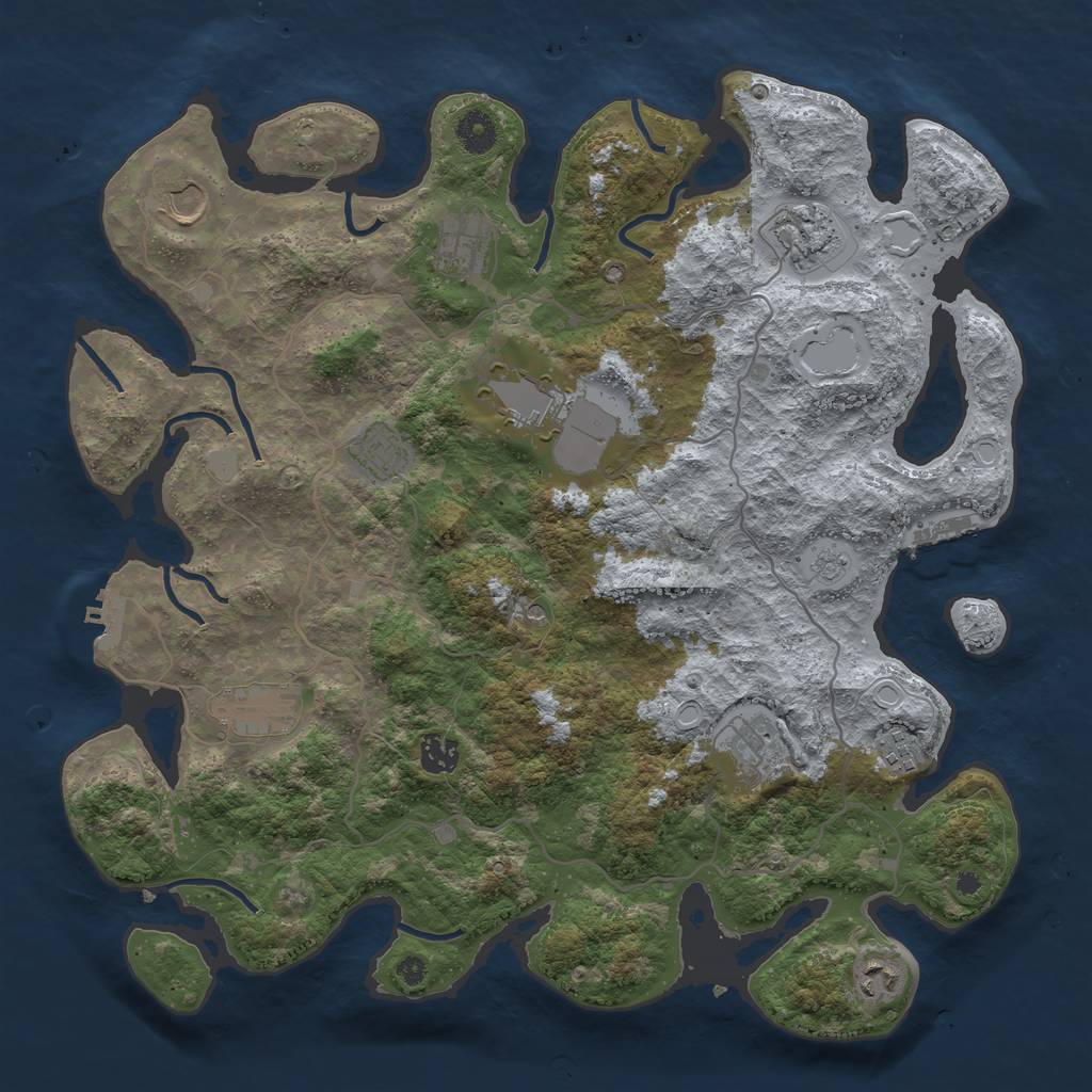 Rust Map: Procedural Map, Size: 4000, Seed: 32318594, 19 Monuments