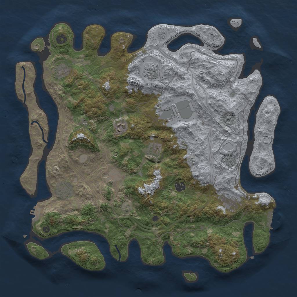 Rust Map: Procedural Map, Size: 4250, Seed: 193823810, 17 Monuments