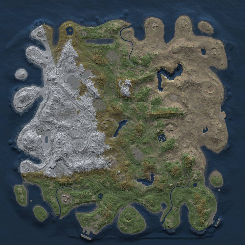 Rust Map: Procedural Map, Size: 4500, Seed: 347042936, 16 Monuments