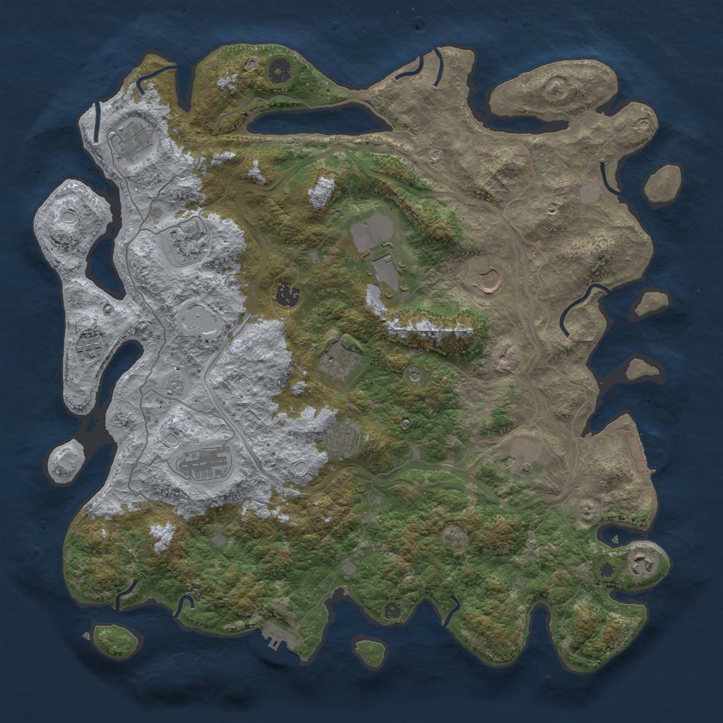 Rust Map: Procedural Map, Size: 4500, Seed: 1939091820, 20 Monuments