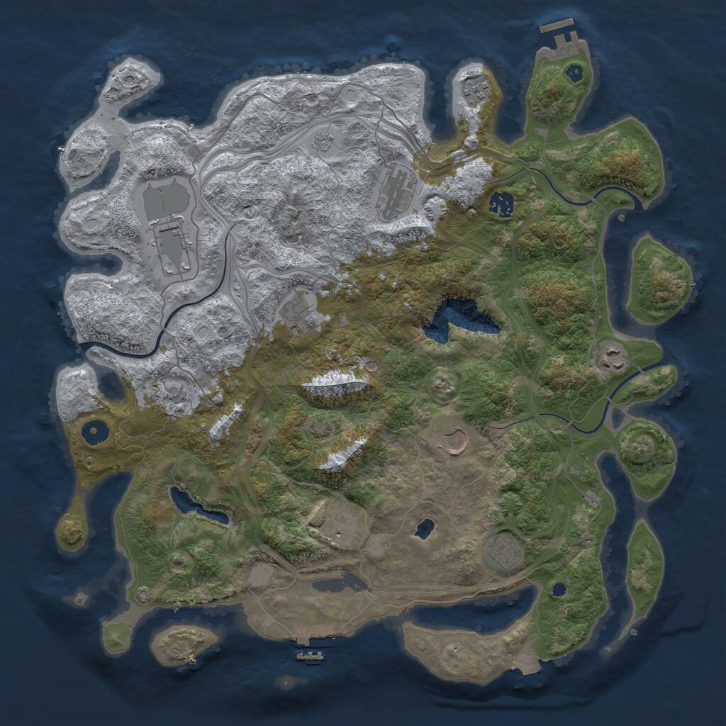 Rust Map: Procedural Map, Size: 4250, Seed: 735660024, 16 Monuments
