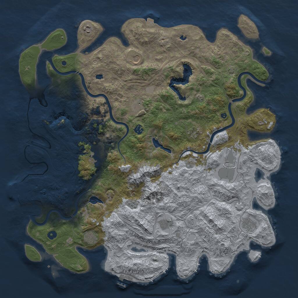 Rust Map: Procedural Map, Size: 5000, Seed: 121315400, 17 Monuments
