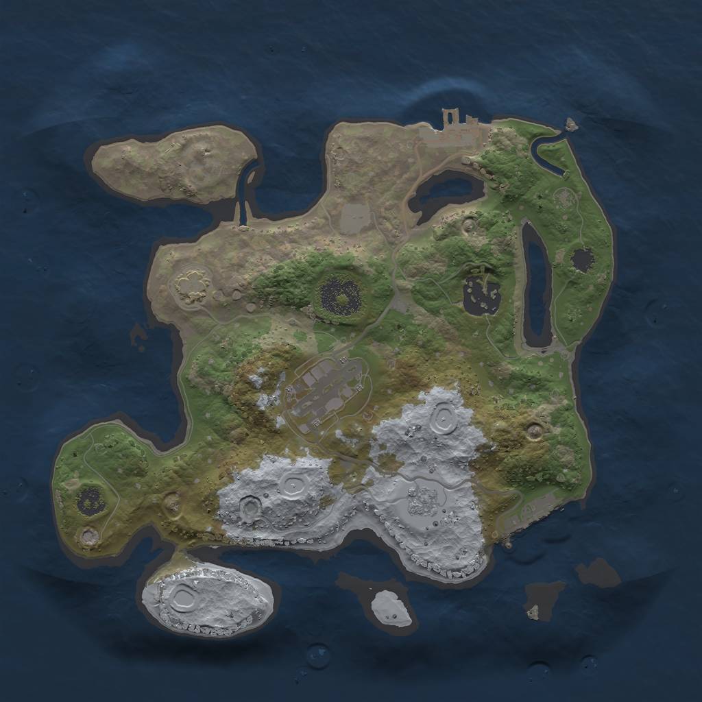 Rust Map: Procedural Map, Size: 2600, Seed: 2025761032, 9 Monuments