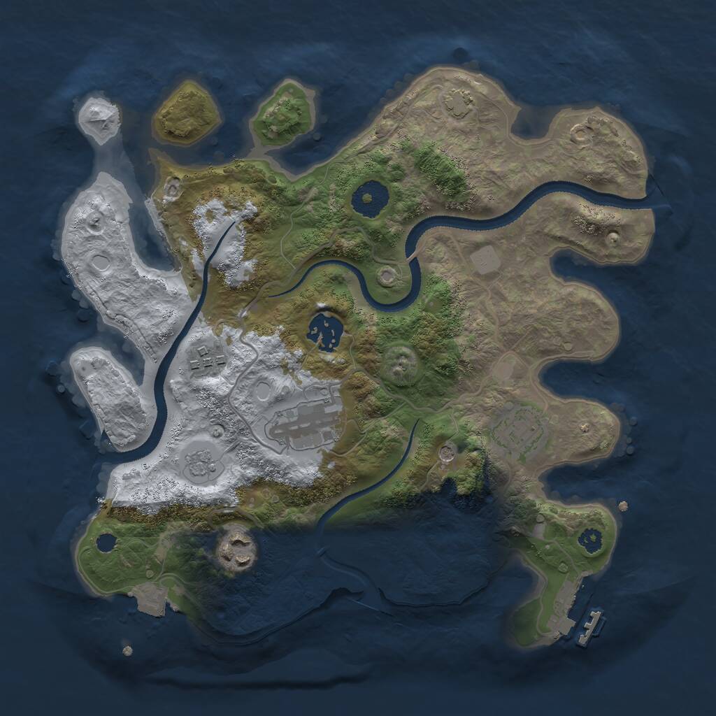 Rust Map: Procedural Map, Size: 3000, Seed: 52198, 10 Monuments
