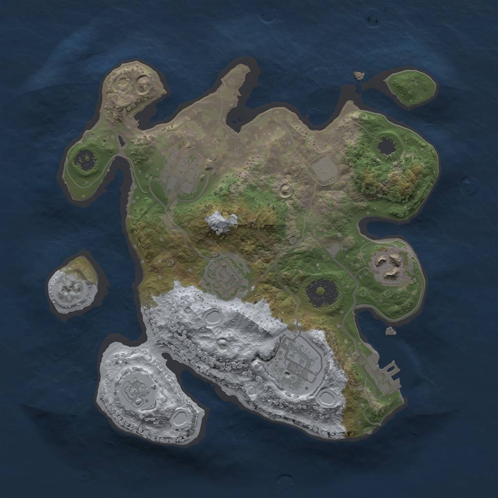 Rust Map: Procedural Map, Size: 2500, Seed: 1999, 11 Monuments