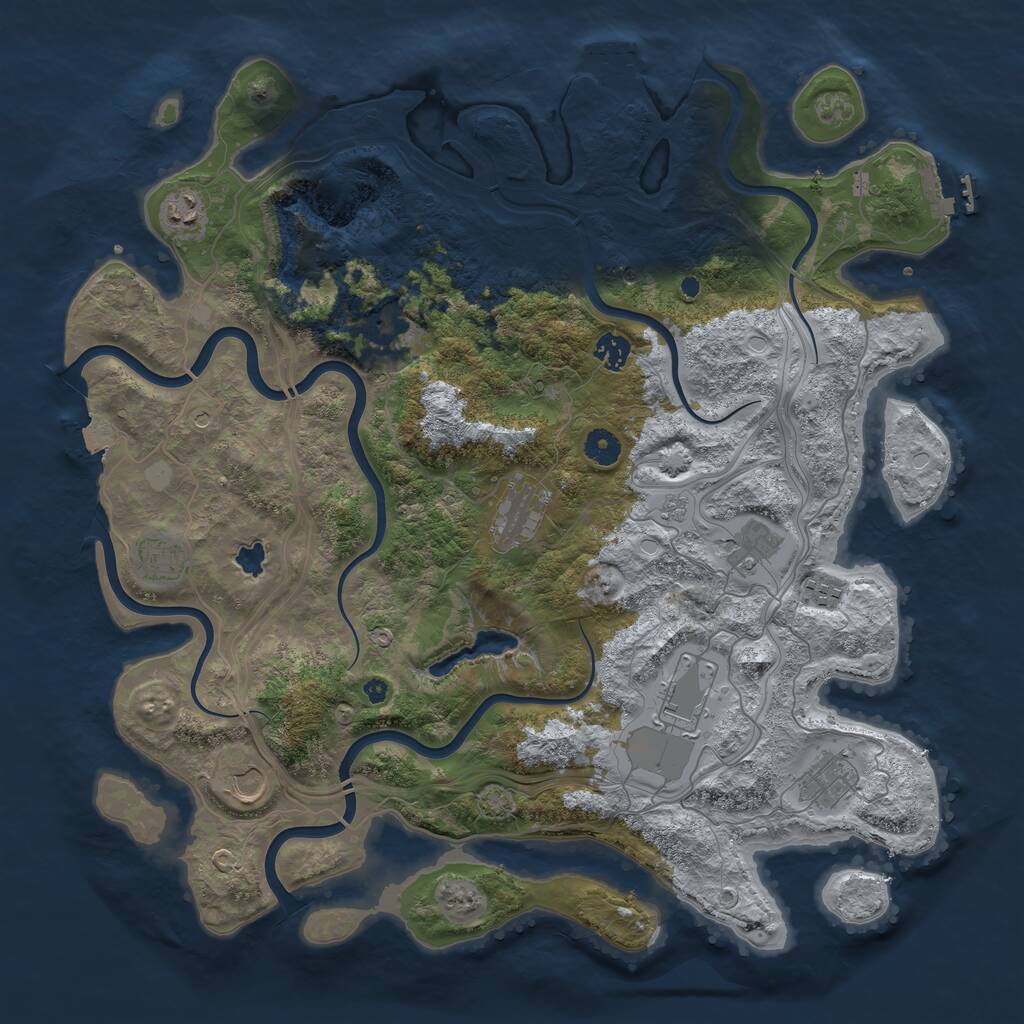 Rust Map: Procedural Map, Size: 4300, Seed: 1522688327, 16 Monuments