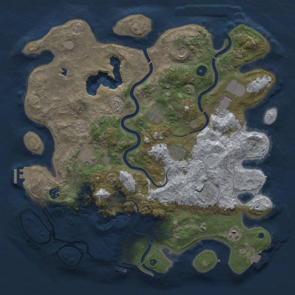 Rust Map: Procedural Map, Size: 4200, Seed: 610972549, 15 Monuments