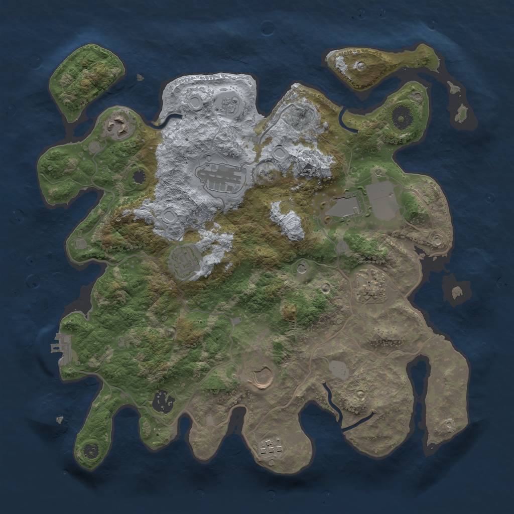 Rust Map: Procedural Map, Size: 3500, Seed: 1848190544, 16 Monuments