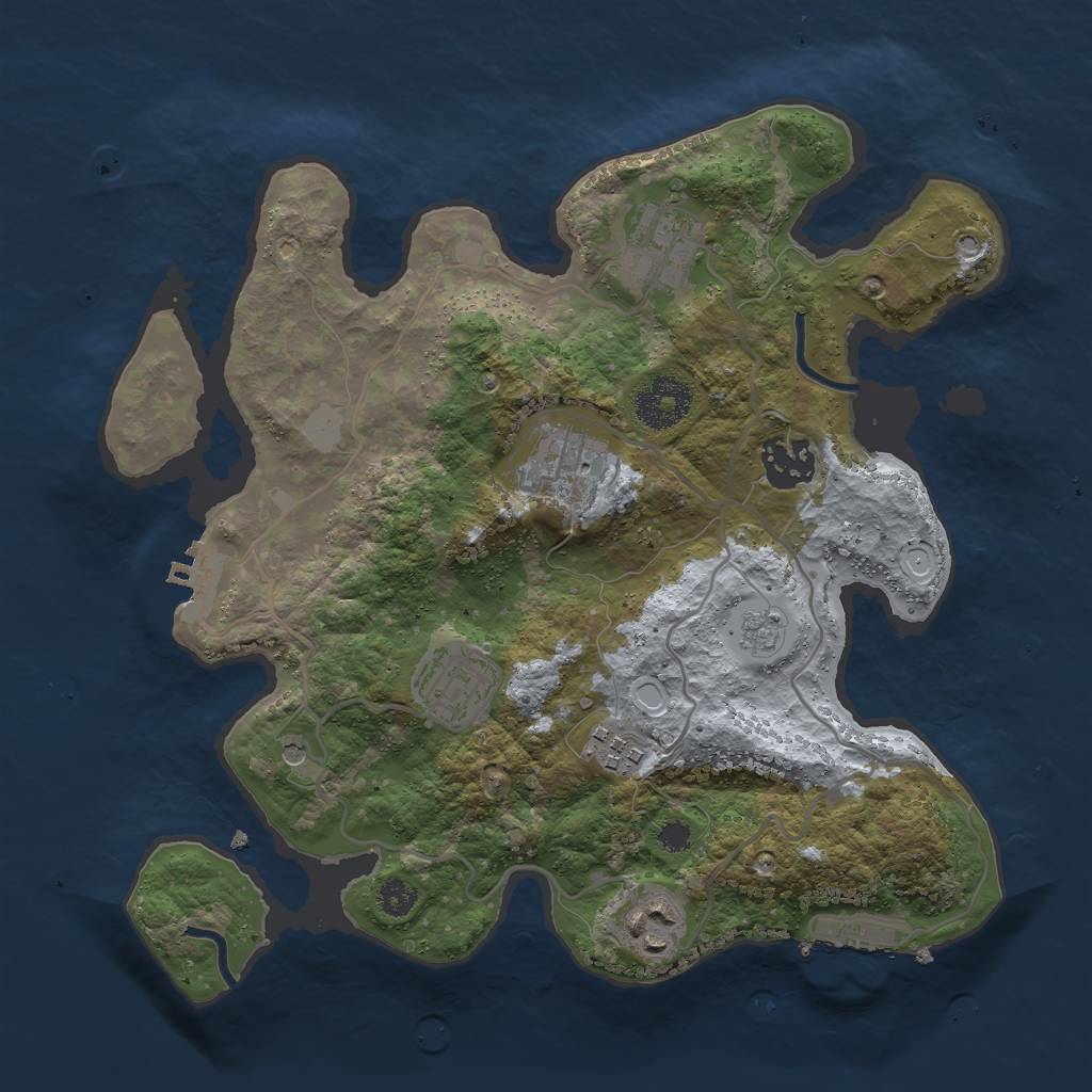 Rust Map: Procedural Map, Size: 3000, Seed: 9138076, 15 Monuments