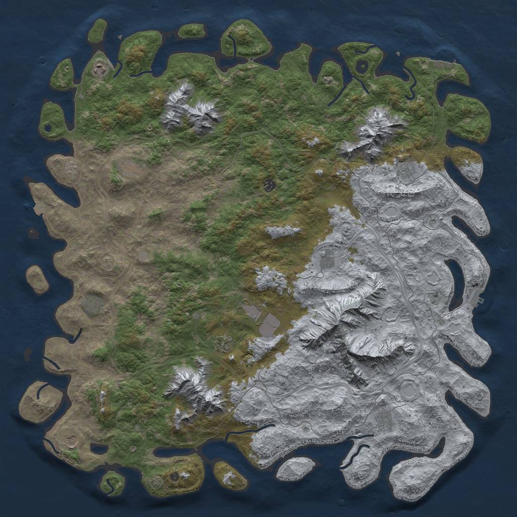 Rust Map: Procedural Map, Size: 6000, Seed: 1574589, 19 Monuments