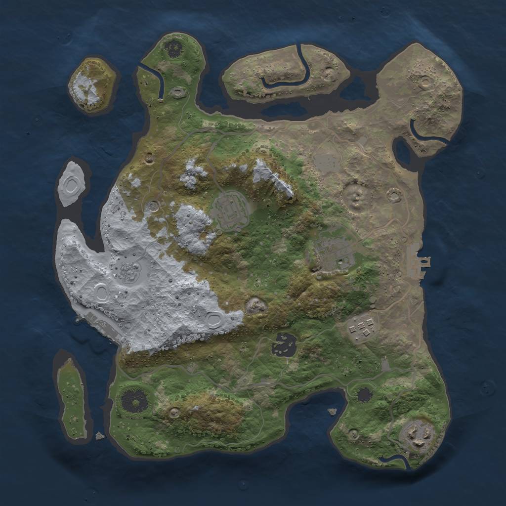Rust Map: Procedural Map, Size: 3000, Seed: 7564, 14 Monuments